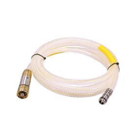 Showing Fibre optic hose with details of connectors.