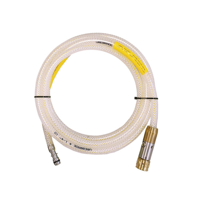 Showing Fibre optic hose. Top view assembled hose.